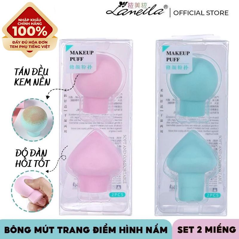 [NHẬP KHẨU] Set 2 Bông Mút Trang Điểm Hình Nấm Lameila A80017 (Màu Ngẫu Nhiên)