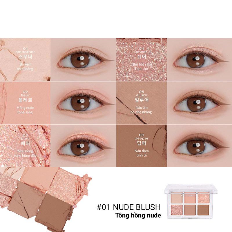 Bảng Phấn Mắt 6 Ô Siêu Xinh Bbia Ready To Wear Eye Palette 5g