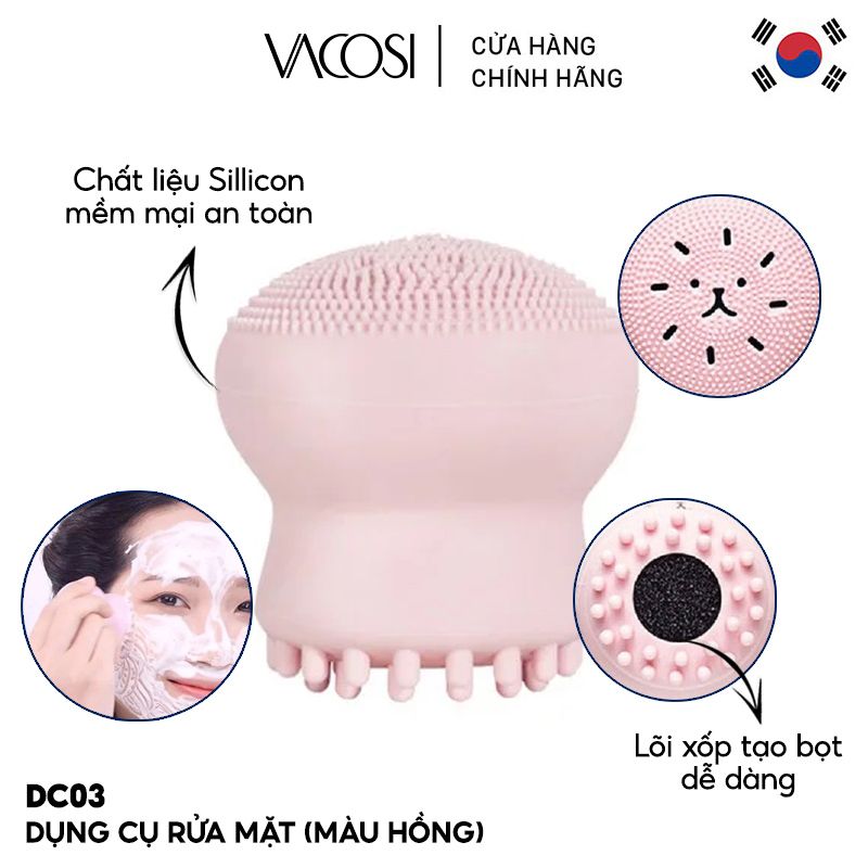 Dụng Cụ Rửa Mặt Vacosi Boover Cleanser - DC03 (Màu Hồng)