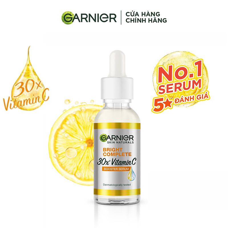 Serum Garnier Tinh Chất Tăng Cường Sáng Da Mờ Thâm Garnier Light Complete Vitamin C 30X Booster Serum