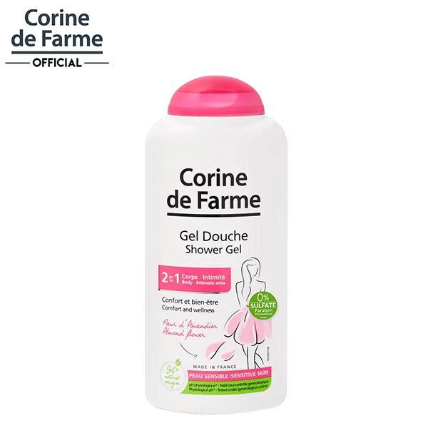 Sữa Tắm Làm Sạch Nhẹ Nhàng Cơ Thể Và Vùng Kín Corine De Farme Shower Gel 250ml