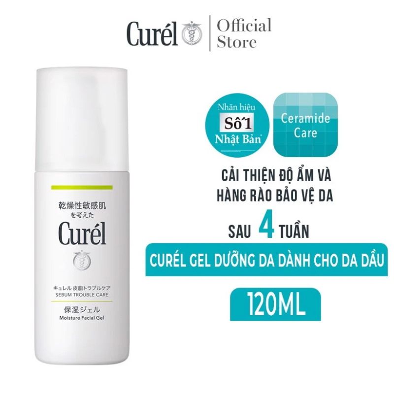 Kem Dưỡng Dạng Gel Kiểm Soát Dầu Curél Sebum Trouble Care Moisture Facial Gel 120ml