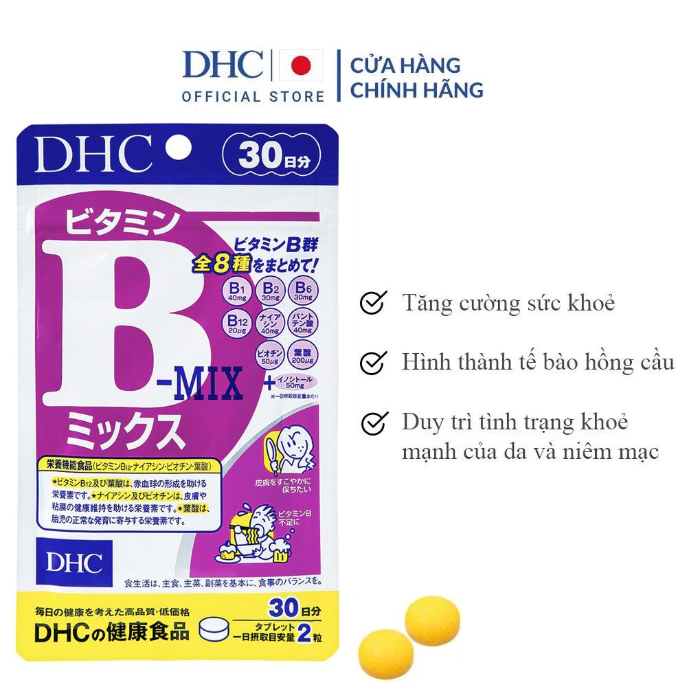 [GÓI 60 VIÊN /30 NGÀY] Viên Uống Vitamin B Tổng Hợp, Hỗ Trợ Tăng Cường Và Bảo Vệ Sức Khỏe DHC Vitamin B Mix