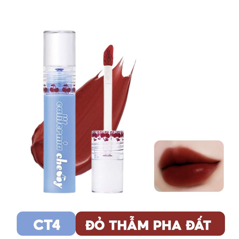 Son Kem Lì, Lên Màu Chuẩn Dearmay California Cherry Velvet Tint 4.4g