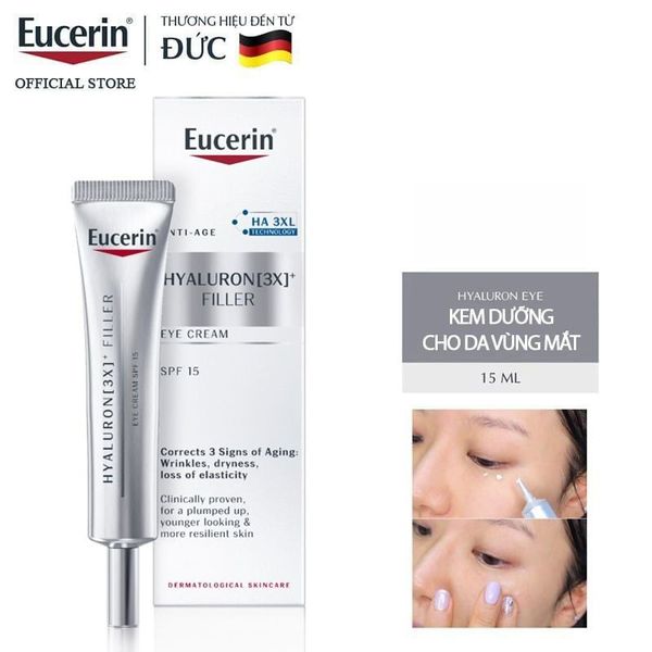 Kem Dưỡng Mắt Eucerin Hỗ Trợ Cải Thiện Nếp Nhăn Anti-age Hyaluron-Filler Eye Cream 15ml