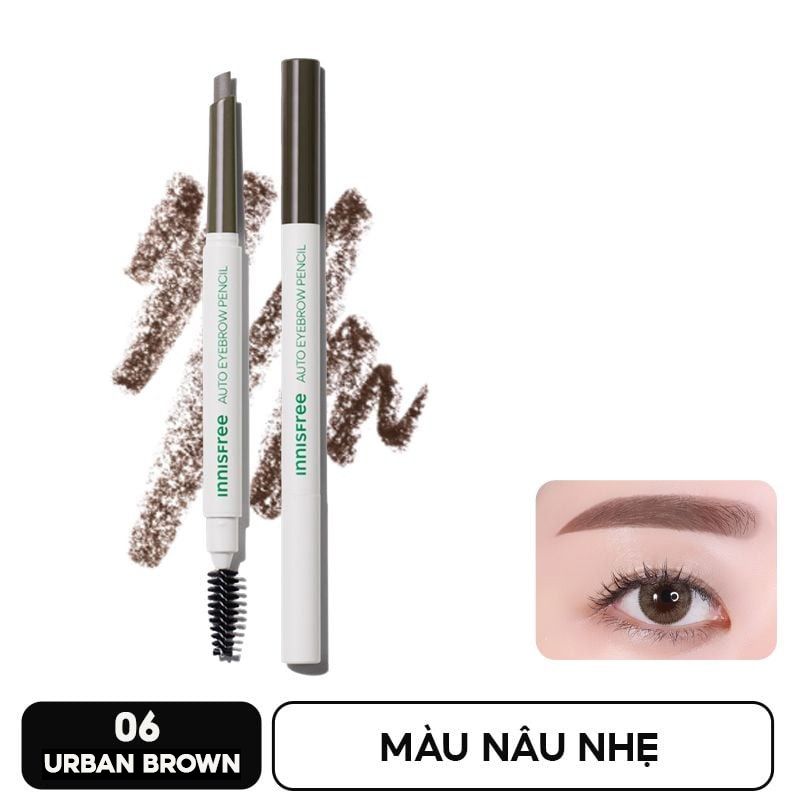 Chì Kẻ Mày Ngang Mảnh, Lâu Trôi Innisfree Auto Eyebrow Pencil 0.3g