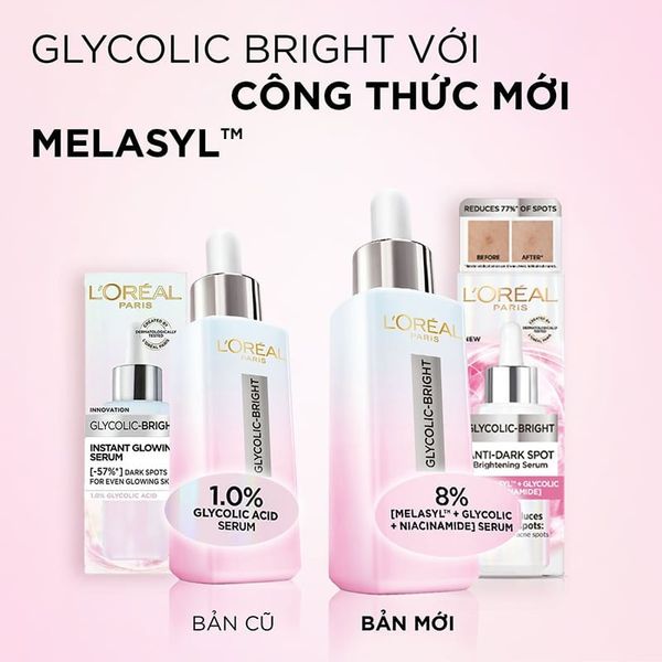 Serum L'oreal Tinh Chất Mờ Thâm Nám Glycolic-Bright Instant Glowing Serum