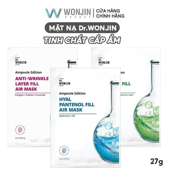 Mặt Nạ Tinh Chất Cấp Ẩm, Làm Dịu Da Wonjin Ampoule Edition Fill Air Mask 27g