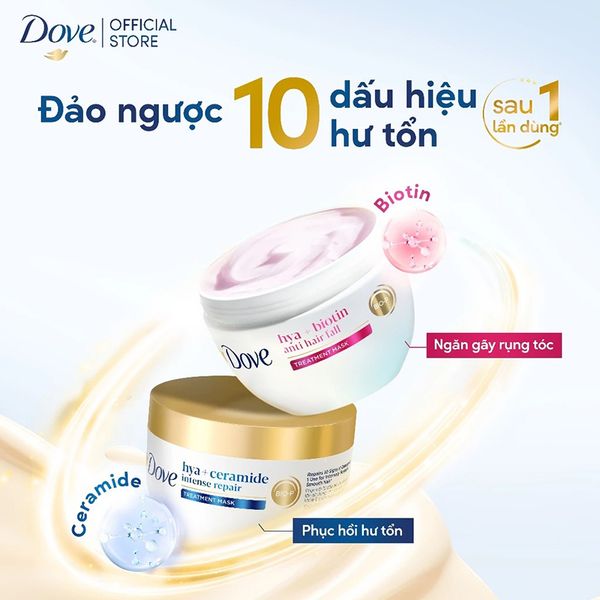 Kem Ủ Tóc Dove Hỗ Trợ Phục Hồi Tóc Hư Tổn, Ngăn Gãy Rụng Tóc Hya Treatment Mask 300ml