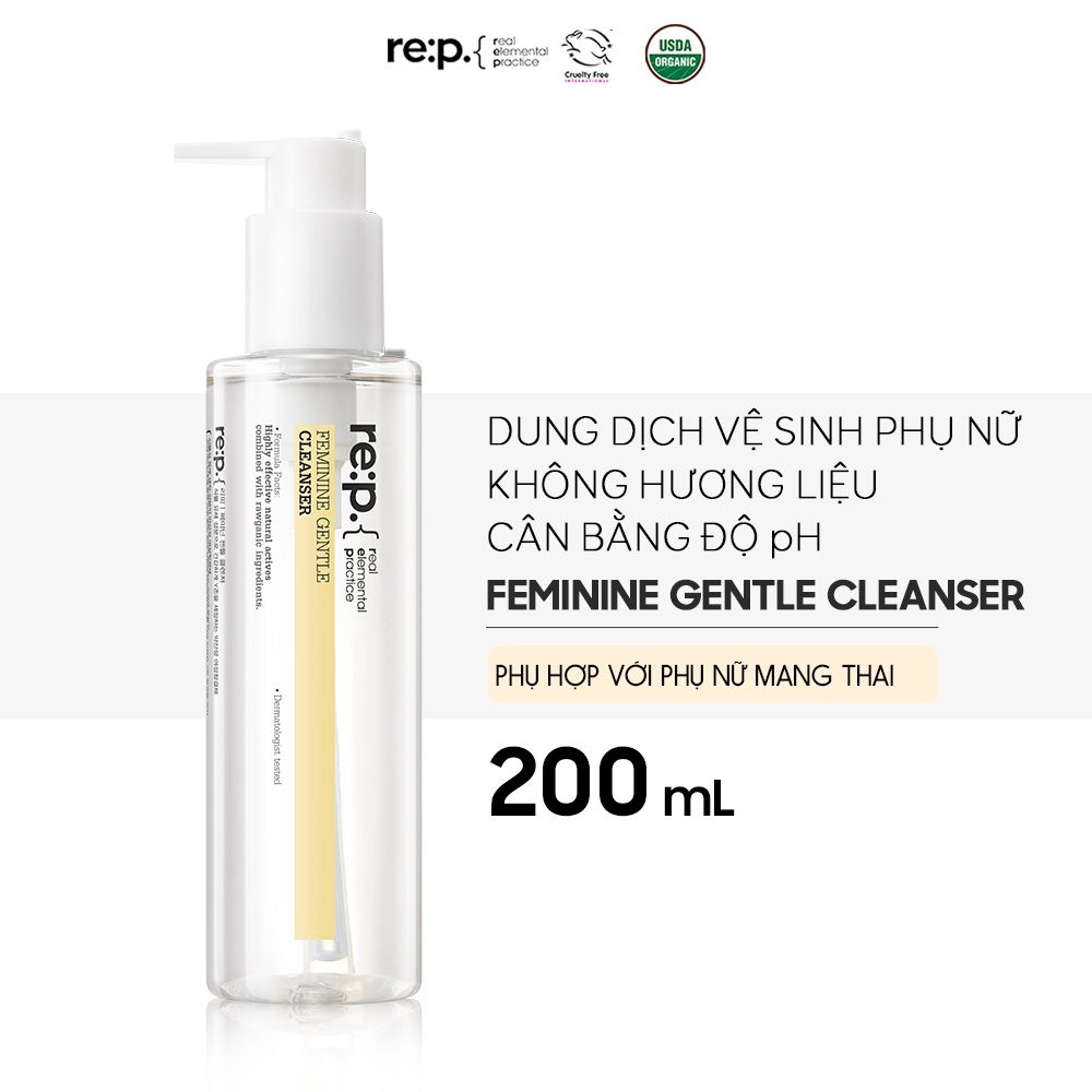 Dung Dịch Vệ Sinh Phụ Nữ Ngừa Nấm Ngứa, Làm Hồng Se Khít Vùng Kín Re:p Feminine Gentle Cleanser 200ml (Che tên sản phẩm khi giao hàng)