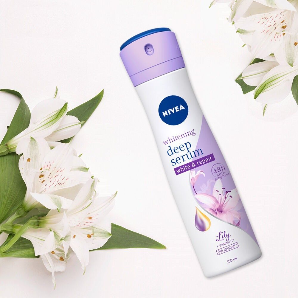 Xịt Ngăn Mùi Serum Dưỡng Trắng Da Nivea Brightening Deep Serum 48H Anti-Perspirant 150ml