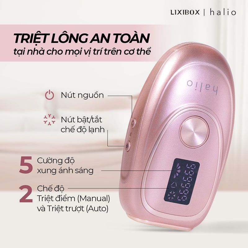 Máy Triệt Lông Lạnh Cá Nhân Halio IPL Cooling Hair Removal Device