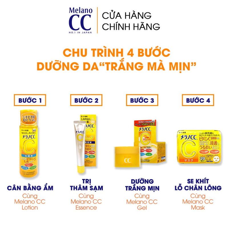 Nước Hoa Hồng Hỗ Trợ Làm Sáng Da, Mờ Thâm Nám Melano CC Whitening Lotion 170ml