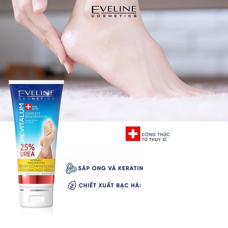 Kem Dưỡng Da Chân Dưỡng Ẩm & Làm Mềm Gót Chân Eveline Cosmetics Revitalum 75ml