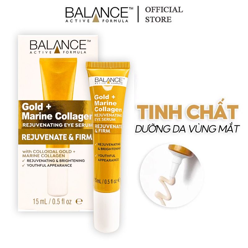 Serum Balance Active Formula Tinh Chất Dưỡng Da Vùng Mắt Ngừa Lão Hóa Gold + Marine Collagen Rejuvenating Eye Serum 15ml