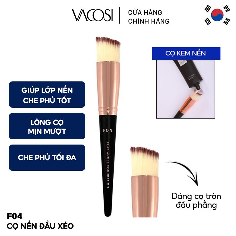 Cọ Nền Đầu Xéo Vacosi Flat Foundation Brush - F04