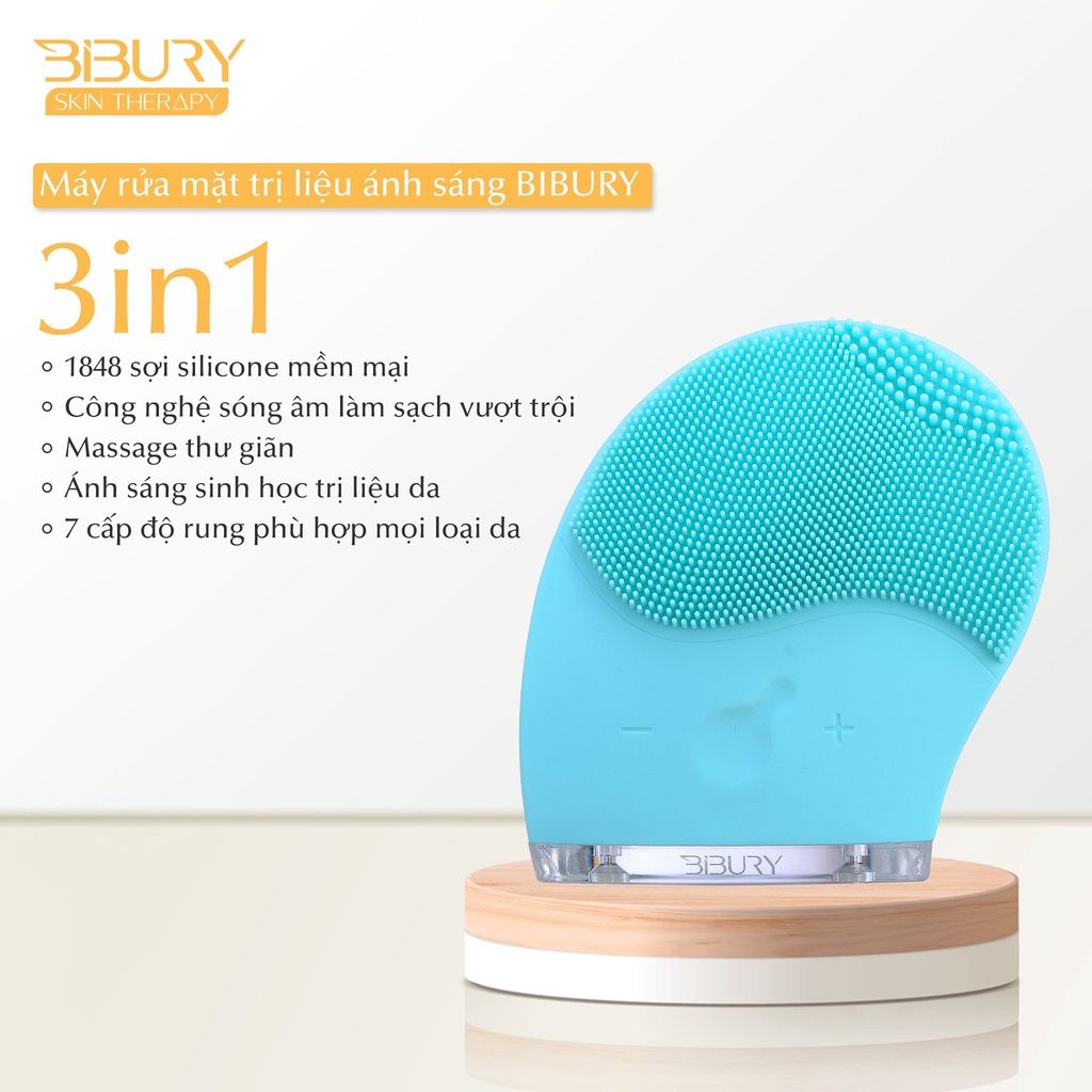 Máy Rửa Mặt Tích Hợp Công Nghệ Ánh Sáng Trị Liệu Bibury Facial Cleansing & Light Therapy Brush