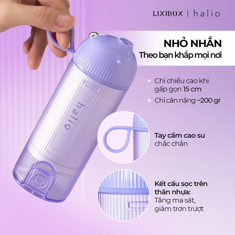 Máy Tăm Nước Cầm Tay Làm Sạch Răng Miệng, Chăm Sóc Nướu Halio UltraClean Oral Irrigator Periwinkle