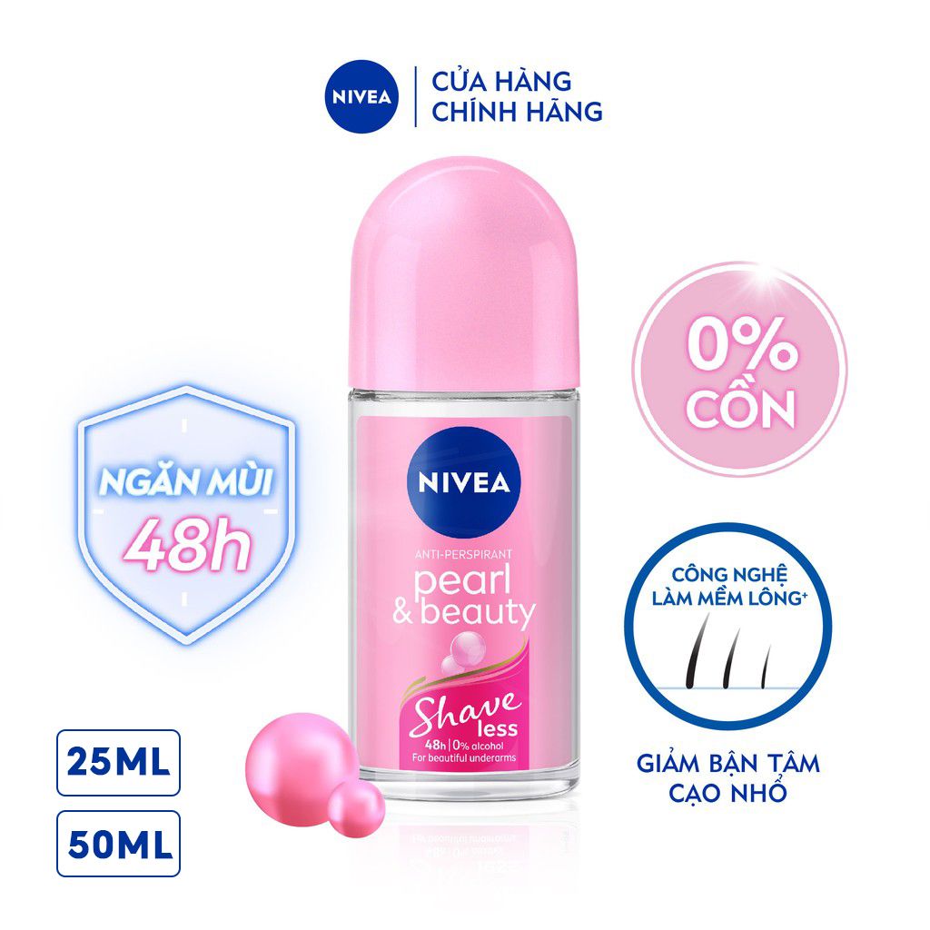 Lăn Ngăn Mùi Ngọc Trai Quyến Rũ Nivea Anti-Perspirant Pearl & Beauty Roll On Shaveless