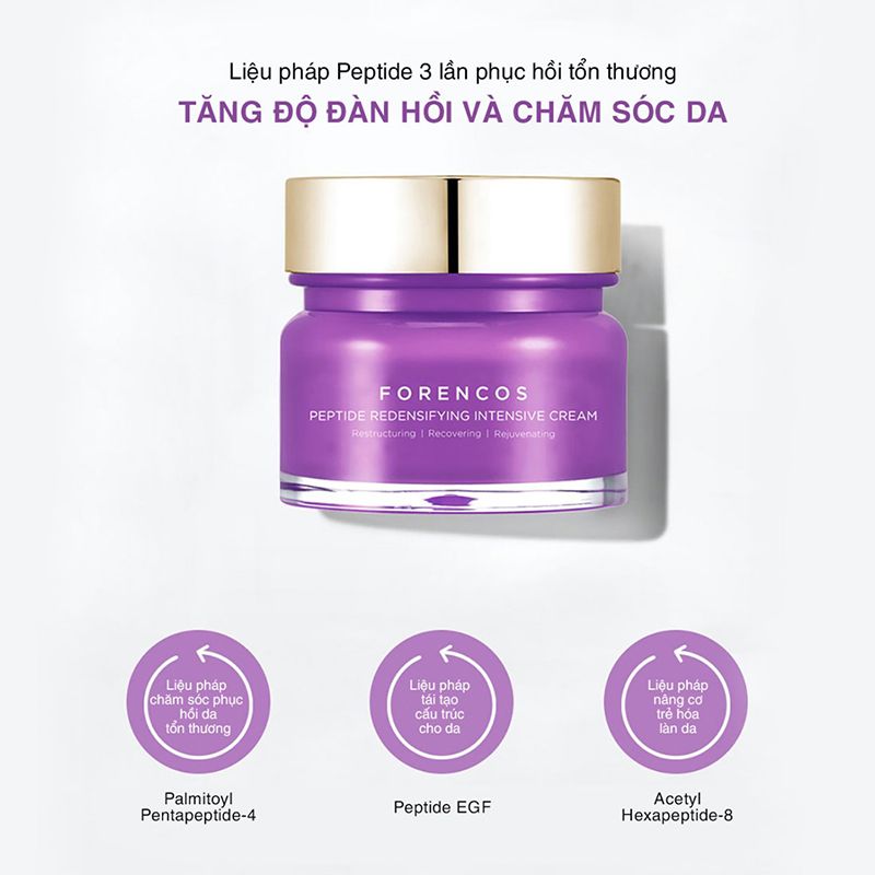 Kem Dưỡng Hỗ Trợ Trắng Da Ban Đêm Forencos Peptide Redensifying Intensive Cream