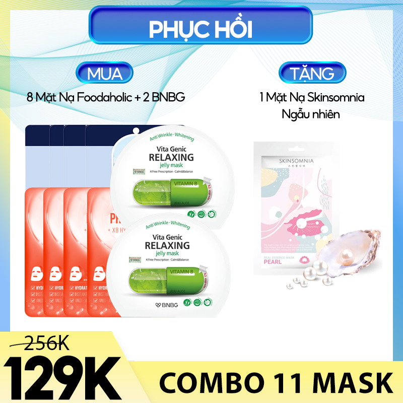 Combo Mặt Nạ (Dưỡng Trắng, Cấp Ẩm, Chống Lão Hóa, Giảm Mụn, Phục Hồi Da)