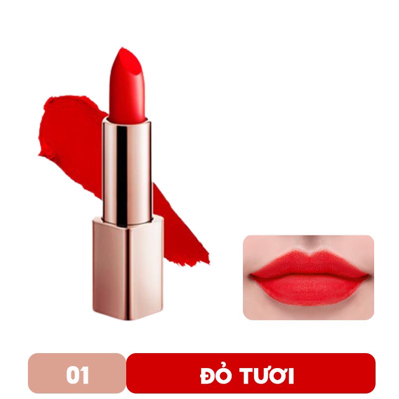 [Màu 1-8] Son Thỏi Lì Chất Siêu Mịn, Vỏ Vàng Cao Cấp G9Skin First V-Fit Lipstick