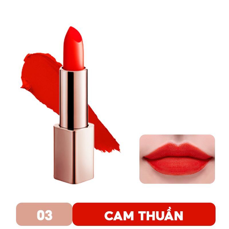 [Màu 1-8] Son Thỏi Lì Chất Siêu Mịn, Vỏ Vàng Cao Cấp G9Skin First V-Fit Lipstick