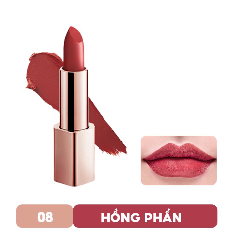 [Màu 1-8] Son Thỏi Lì Chất Siêu Mịn, Vỏ Vàng Cao Cấp G9Skin First V-Fit Lipstick
