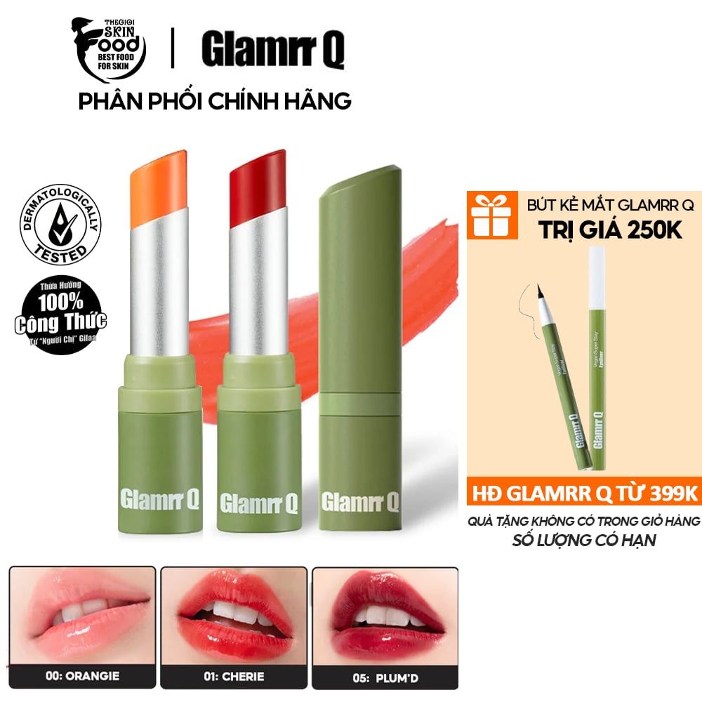 Son Dưỡng Có Màu Thuần Chay Glamrr Q Vegan Super Lip Balm 4.5g