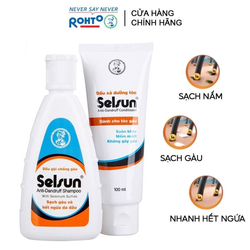 [2 Items] Bộ Dầu Gội & Dầu Xả Làm Sạch Gàu Selsun Anti-Dandruff Shampoo & Conditioner Pair Set (100ml x 2)