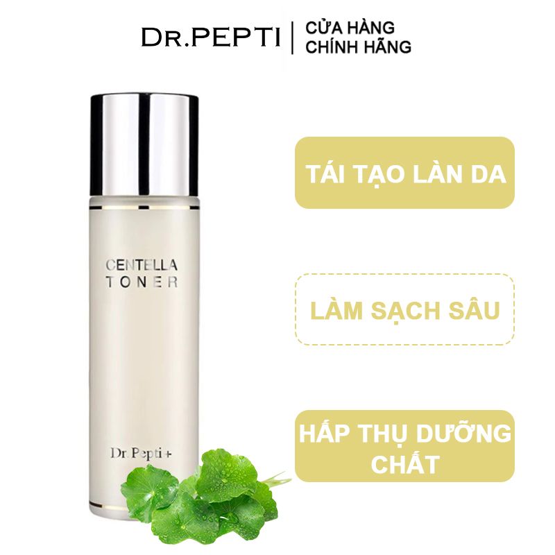 Nước Hoa Hồng Rau Má Làm Dịu, Dưỡng Sáng Da Dr.Pepti+ Centella Toner 180ml