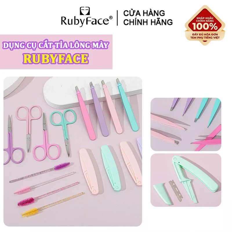 [NHẬP KHẨU] Set Dụng Cụ Cắt Tỉa Lông Mày Chuyên Dụng RubyFace Multi-Function Eyebrow Trimmer Tool Set - Màu Ngẫu Nhiên