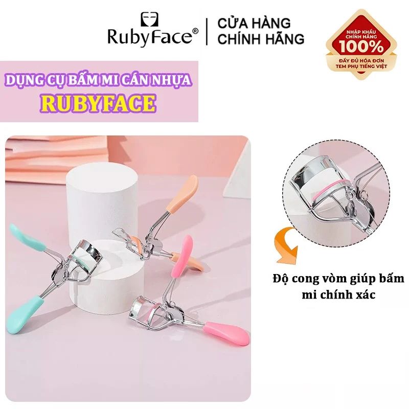 [NHẬP KHẨU] Dụng Cụ Bấm Mi Cán Nhựa Tiện Lợi RubyFace Eyelash Curler JMJ - Màu Ngẫu Nhiên