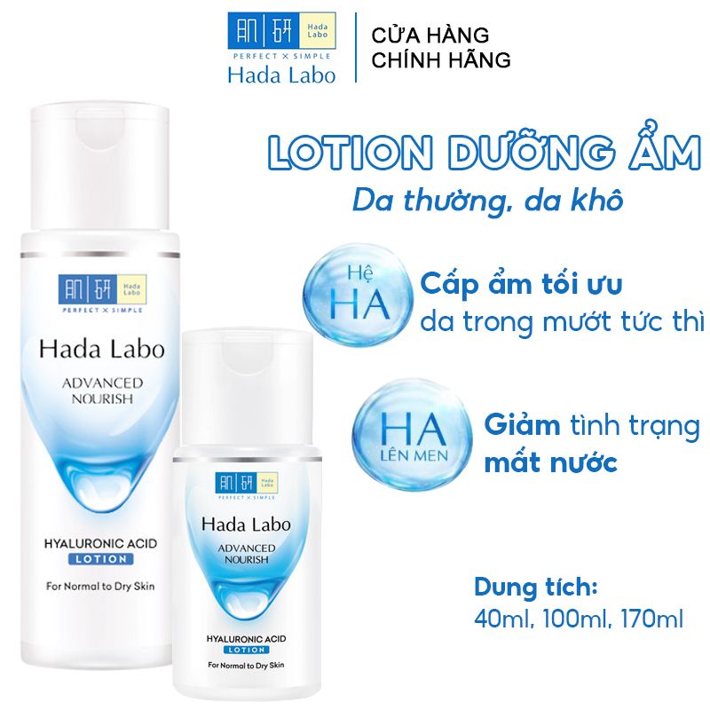 Nước Hoa Hồng Dưỡng Ẩm Dành Cho Da Khô & Da Thường Hada Labo Advanced Nourish Hyaluron Lotion