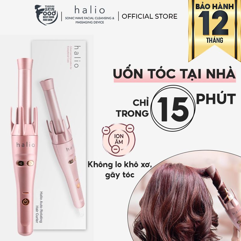 Máy Uốn Tóc Tự Xoay 360 Độ Ion Âm, Không Gây Khô Xơ Tóc Halio Auto Rotating Hair Curler