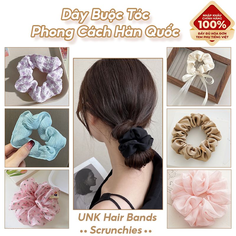 [NHẬP KHẨU] Dây Buộc Tóc Xinh Xắn, Thời Trang, Họa Tiết Dễ Thương, Phong Cách Hàn Quốc UNK Hair Bands Scrunchies