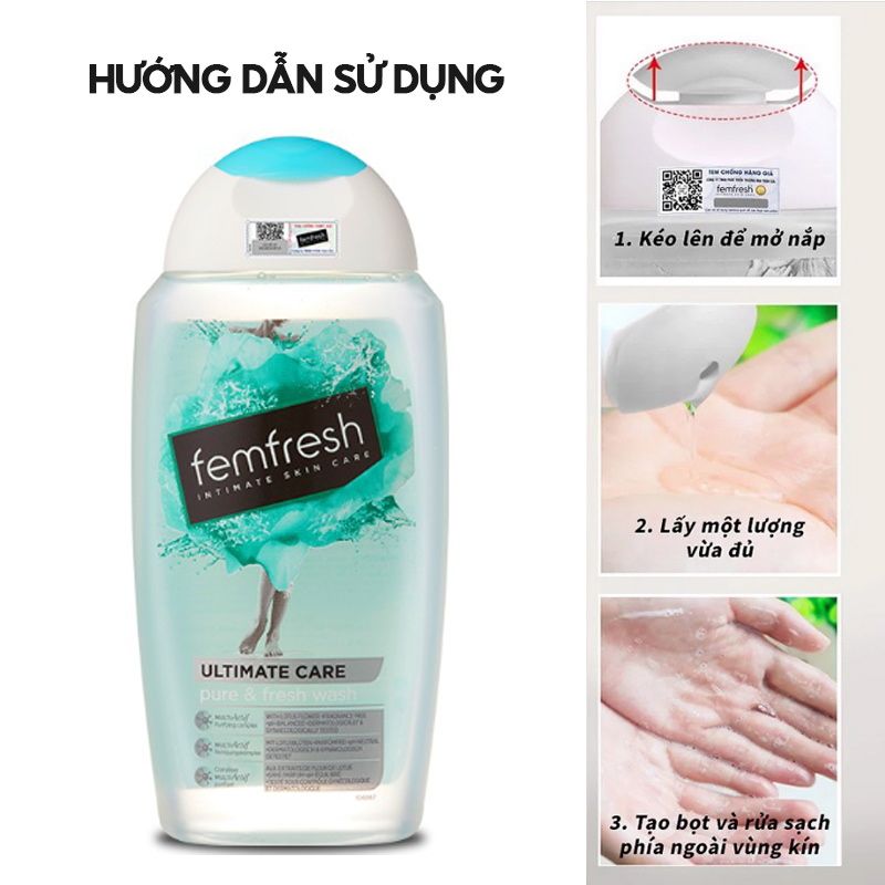 Dung Dịch Vệ Sinh Phụ Nữ Dành Cho Da Nhạy Cảm Femfresh Pure & Fresh Wash 250ml (Che tên sản phẩm khi giao hàng)