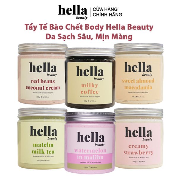 Tẩy Tế Bào Chết Body Hella Beauty Giúp Dưỡng Sáng Da, Mờ Thâm Deluxe Scrub 500g