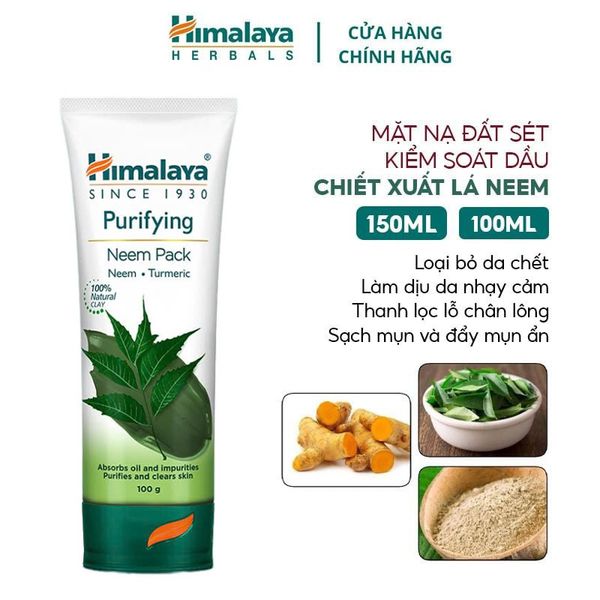 Mặt Nạ Đất Sét Himalaya Kiểm Soát Dầu Chiết Xuất lá Neem Neem Face Pack