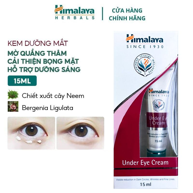 Kem Dưỡng Mắt Hỗ Trợ Mờ Quầng Thâm, Cải Thiện Bọng Mắt Himalaya Under Eye Cream 15ml