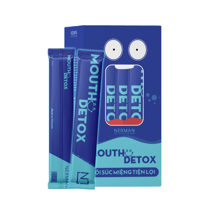 [Hộp 10 gói] Nước Súc Miệng Kháng Khuẩn, Làm Sạch Răng Dạng Gói Nerman Mouth Detox