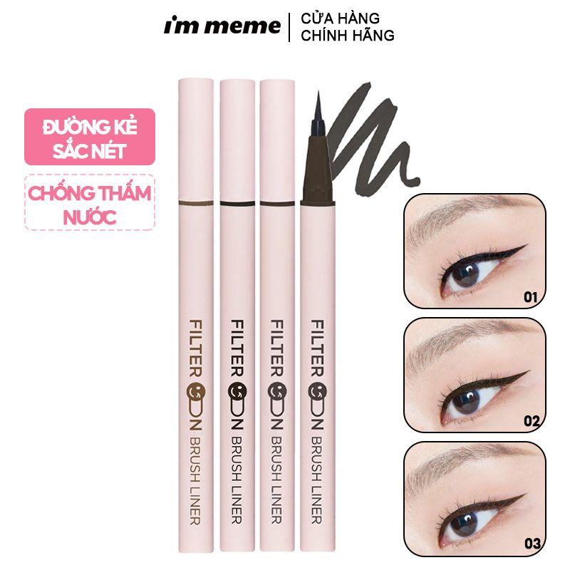 Bút Kẻ Mắt Nước Sắc Nét, Lâu Trôi I'm Meme Filter On Brush Liner 0.6g