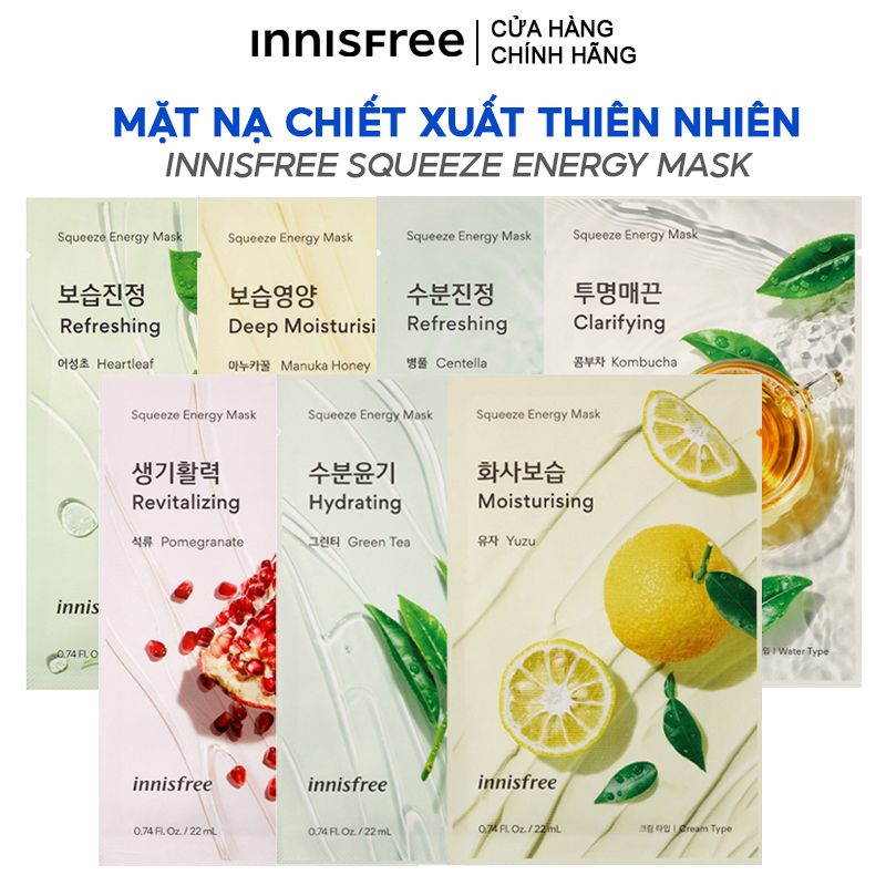 Mặt Nạ Miếng Chiết Xuất Từ Thiên Nhiên Innisfree Squeeze Energy Mask