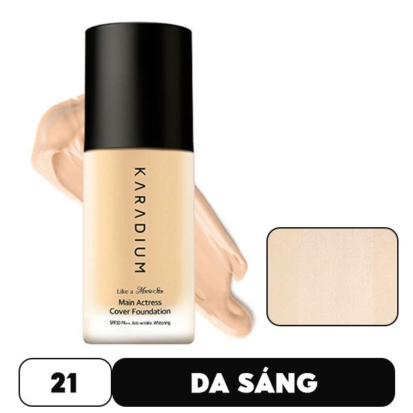 Kem Nền Mỏng Nhẹ Tự Nhiên, Che Khuyết Điểm Tốt Karadium Main Actress Cover Foundation SPF30/PA++  30ml