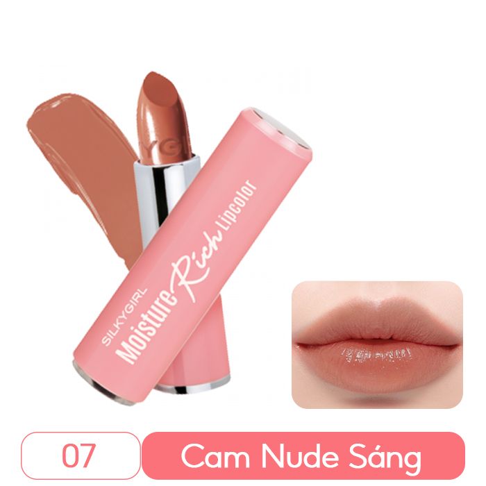 Son Thỏi Màu Có Dưỡng, Dưỡng Ẩm Môi Mềm Mại Silkygirl Moisture Rich Lipcolor 3.2g