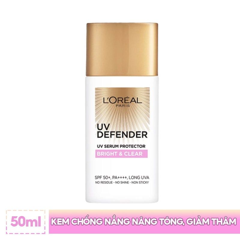 Kem Chống Nắng Mịn Nhẹ, Bảo Vệ Da, Ngăn Ngừa Lão Hóa L'Oreal UV Defender Serum Protector SPF 50+/PA++++