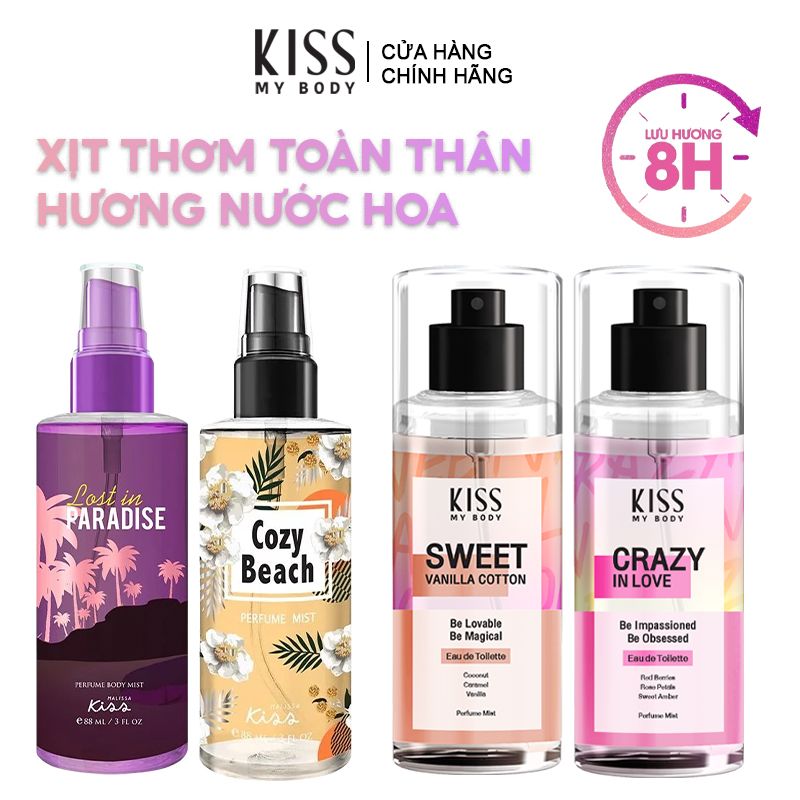 Xịt Thơm Toàn Thân Hương Nước Hoa Kiss My Body Mist 88ml