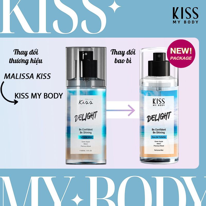 Xịt Thơm Toàn Thân Hương Nước Hoa Kiss My Body Perfume Mist 88ml