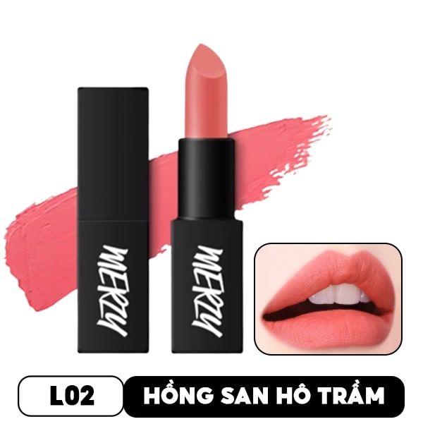 [Màu 1-16] Son Thỏi Lì, Mịn Môi Merzy The First Lipstick 3.5g - L4 With Me