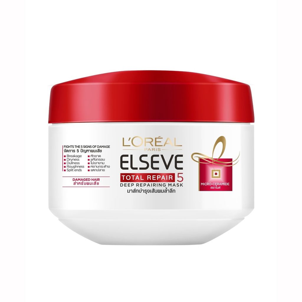 Kem Ủ Tóc Hỗ Trợ Phục Hồi, Dưỡng Ẩm Cho Tóc L'Oreal Elseve Total Repair 5 Deep Reparing Mask 200ml